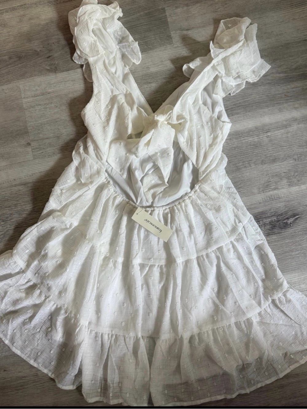 Francesca’s White Ruffled Tiered Summer Dress